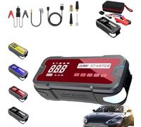 4 in 1 Portable Jump Starter with Air Pump Pro, Car Battery Jump Starter 8000mah, Battery Jumper Starter Portable, Car Jump Starter, Car Jump Starter with Air Compressor (Red)