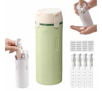 4 in 1 Refillable Travel Dispenser Bottles,Portable Leak Proof Toiletry Containers with Scale & Label,Multipurpose Push-Down Silicone Storage,for Shampoo Lotion Conditioner Cream(Verde)