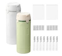 4 in 1 Travel Bottle Dispenser, Portable Leak Proof Refillable Travel Dispenser Bottle 4 in 1 with Scale & Labels - 4-in-1 Refillable Travel Dispenser Bottles for Shampoo, Lotion (White+Green)