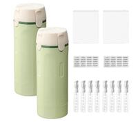 4 in 1 Travel Bottle Dispenser, Portable Leak Proof Refillable Travel Dispenser Bottle 4 in 1 with Scale & Labels - 4-in-1 Refillable Travel Dispenser Bottles for Shampoo, Lotion (2 * Green)