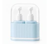 4 in 1 Travel Toiletry Dispenser Bottle Set Leakproof Containers Kit for Shampoo Cosmetics(Blu)