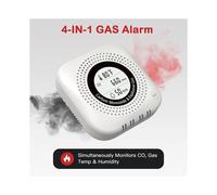 4-In-1 Upgraded Natural Gas-Leak Detector and Carbon Monoxide Detectors,Plug in with Temperature & Humidity Monitor US