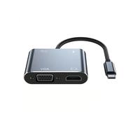 4-in-1 USB C to 4K -Compatible VGA USB C Hub Adapter Portable Adapter Multiple Port Hub for Air ChromeBook