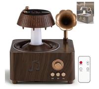 4 in 1 Vintage Record Diffuser,Multifunctional White Noise Sound Machine for Sleep,Humidifiers for Bedroom with 7 Color LED Light,Rotating Raindrop Spray with Remote Control & Timer (1)