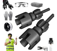 4 in 1 Water Pipe Wrench, 4-in-1 Pipe Threading Tool Kit - Integrated Internal & External Pipe Threader for 1/2" & 3/4" PVC/PPR Pipes, Compatible Electric Drill (1/2" + 3/4" （Upgraded version）)