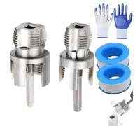 4 in 1 Water Pipe Wrench, Pvc Pipe Threader Tool Kit 1/2", 3/4" and 1" Water Pipes, Integrated Internal & External Universal Pipes Tapping and Threading Tool. (1/2"+3/4")