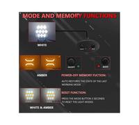 4 Inch Square LED Work Light with Wiring Harness Kit White Amber Off Road Driving Light for Truck S