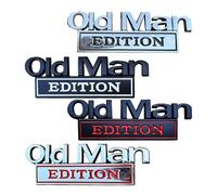 4 insignias y emblemas para coche, edición 3D, calcomanía de metal para placa de identificación para anciano, para decoración de vehículos