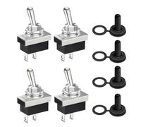 4 interruptores basculantes mini SPST ON/OFF 2 pines de conexión KN3D-101 interruptor 12 V CC 25 A metal interruptor basculante con tapa impermeable