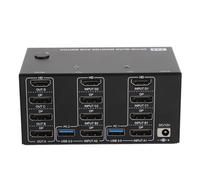 4 Interruptores de los Monitores KVM con 4 Puertos del USB 3,0, 2 Ordenadores HD 8K 60Hz Displayport (Enchufe de la UE)