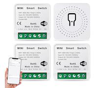 4 interruptores de luz Smart Home, 40 x 40 x 20 mm, interruptor de luz inteligente, interruptor de luz inteligente, interruptor de luz WiFi de 16 A, para iluminación doméstica y electrodomésticos