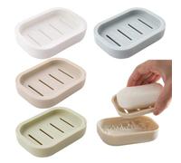 4 jaboneras portátiles de doble capa, ideales para viajes y para separar el jabón en casa y de viaje.