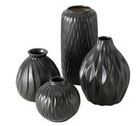 4 jarrones Zalina H9-20 cm Material: Porcelana Negra