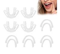 4 Juego Dientes Postizos Temporales,dentadura postiza Con orificio, Dentaduras Postizas Ajustables, Dentaduras Temporales, protesis dental,Postizos De Superior E Inferior Dientes(A)