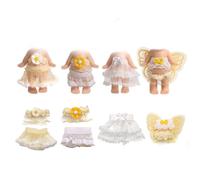 4 Juegos 7,62cm Ropa para Muñecas para Sonny Angel, Trajes de Coleccionista Adulto con Blusas y Faldas for Exhibir y Decorar (Amarillo)