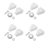 4 Juegos Abrazadera Triangular para Mástil de Acero Inoxidable | Placa, Perno y Capuchón Decorativo, Montaje Rápido en Campo, Color Plata