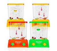 4 Juegos de Agua Portátil Consola Anillo de Agua Arcade para Juguete de Playa Favor Fiesta Juego Divertido de Anillos de Pescado para Año Diferente Regalo Divertido de Baloncesto, No Agua