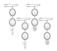 4 juegos de boda ramo de foto encanto DIY Broche kit de fabricación de encaje marco oval cuadro encanto con forma de corazón o ángel colgante joyería regalo para novia, Multisize, Metal