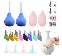 4 Juegos de Herramientas para Cerámica, Aplicador de Precisión de Silicona para Soplado de Cerámica con 5 Embudos y Puntas de Aguja Ultra Finas para Manualidades de Bricolaje