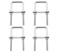 4 juegos de pernos en U cuadrados M8 de acero inoxidable 304 con tuercas y arandelas de 42 mm de ancho interior para remolques, tuberías, accesorios de madera