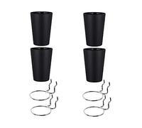 4 juegos de vasos con ganchos para tablero de clavijas, contenedores de tablero de clavijas con anillos, herramientas, almacenamiento, oficina, taller, garaje, banco de trabajo, color negro