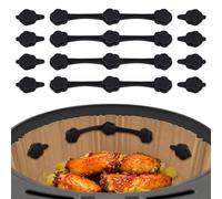 4 Juegos Imanes Para Papel Freidora Aire Hebilla Magnética de Silicona,Fije el Papel para Hornear al Revestimiento de la Freidora para Evitar que Cubra los Alimentos y el Elemento Calefactor