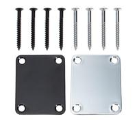 4 Juegos Placa de Refuerzo de Mástil para Guitarra Eléctrica | Acero Inoxidable, Repuesto de Montaje Tornillos, para Músico, Unión del Cuello y Cuerpo