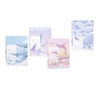 4 Juegos Set de Papel de Carta 4 Ilustraciones Frescas y Sobres | Papel de Escritura en Estilo Simple, Acabado Delicado, para Estudiantes y Correspondencia