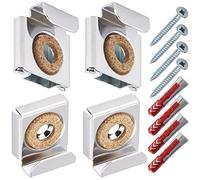 4 juegos SOTECH pinzas de espejo sin marco de hasta 6 mm de grosor de material | Capacidad de carga 15 kg | Soporte de espejo Distancia a la pared 9 mm | Fijación con mecanismo de resorte