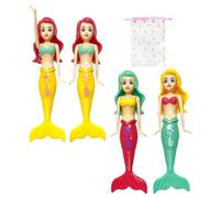 4 Juguetes de Sirena con 1 Bolsa de Almacenamiento, Juguete de Piscina para niños, Bolsa de Juguete de Piscina de Buceo subacuático, Fiestas en la Piscina y Juegos acuáticos.