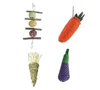 4 juguetes masticables para hámster, conejo, rama de árbol de limpieza de dientes para mascotas, juego de 4 piezas