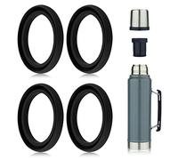 4 Junta Silicona Tapon Botella clásicas para Stanley, Anillo de Sellado Silicona Compatible con Stanley Classic 20 oz 1.0 QT 1.5 QT 2 QT 2.5 QT Tapón de Botella Negro