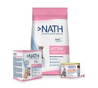 4 kg + 6 latas x 200 g + Leche maternizada x 500 g Pack Nath Kitten - Comida + Leche Maternizada para gatitos