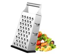 4 Lados Rallador Cuadrado,Rallador de Verduras de Acero Inoxidable, Rallador de Cocina para Rallador Medio, Fino Y Microfino Y Rallador, Rallador Queso con Base Antideslizante