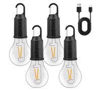 4 lámparas de camping recargables, 3 modos de luz, bombilla recargable con batería, carga USB, linterna LED mini, brillo ajustable, luz de camping al aire libre