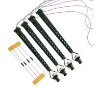 4 lámparas LED de mástil de celosía de ferrocarril con resistencias de serie, calibre 3 V N, accesorios de iluminación para pistas y escenas de paisaje
