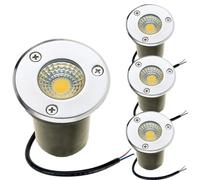4 lámparas LED empotrables para jardín - Foco LED COB para Exteriores, IP65, Resistente al Agua, para jardín, Patio, Entrada, terraza, Camino y Paisaje Redondo.
