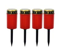 4 lámparas solares para tumba al aire libre para cementerio, luz LED impermeable para luto para jardín, balcón, regalo conmemorativo, lámpara conmemorativa