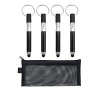 4 lápices táctiles con 1 estuche. Lápiz táctil de dispositivo inteligente, mini bolígrafo, llavero para pantalla táctil, adecuado para teléfonos móviles, tabletas, etc.