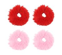 4 Lazos De Pelo De Felpa, Cuerda De Pelo De Conejo De Imitación, Accesorios Para Corbatas De Ropa, Accesorios Para El Cabello Suaves Y Esponjosos Para Niñas