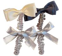 4 lazos elásticos suaves en espiral para el cabello, sin daños, lazos para teléfono con lazo y perla, bandas de bobina para cola de caballo, peinados elegantes trenzados, accesorios de regalo para