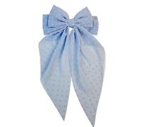 4 lazos para el pelo de lunares con lazo grande, pinzas francesas de cola larga, horquillas de metal elegantes accesorios para mujeres y mujeres, fiesta de cumpleaños, azul cielo