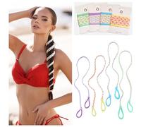 4 lazos trenzados en espiral de 29 pulgadas para deportes, bandas de pelo Riptie para gimnasio, yoga, actividades de playa, soportes elásticos antideslizantes para coletas para mujeres y niñas (color