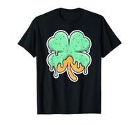 4 Leaves Clover Ice Cream Drip Shamrock St Patricks Day Camiseta