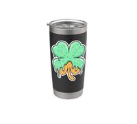 4 Leaves Clover Ice cream Drip Shamrock St Patricks Day Vaso térmico de acero inoxidable de doble pared