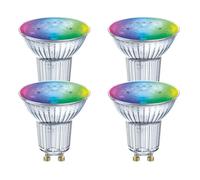 4 Ledvance LED Smart+ Reflector de Vidrio 4,9W = 50W GU10 RGBW 45° WiFi Dimmable