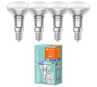 4 Ledvance Smart+ Reflector de Vidrio R50 3W=40W E14 RGBW 2700K-6500K Bluetooth