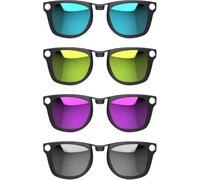 4 lentes polarizadas de sol con clip para Ray-Ban Meta Wayfarer estándar RW4006 (tamaño M 50-22) Smart Glasses Protect Your Eyes, Cool and Fashion (plateado, azul, amarillo, púrpura), turquesa