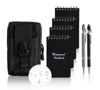 4 Libreta Bolsillo Impermeables, 1 Bolsa Tactica Cinturon y 2 Negro Bolis Gel, Libretas Bolsillos A7 Pocket Notebook Rite in The Rain con Espiral, Field Notes Libreta de Bolsillo de 3x5 Pulgadas