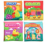 4 libros de baño para niños pequeños de 1 a 3 años, impermeables y resistentes al desgarro, con patrones y colores vibrantes, libros educativos para el baño temprano con cubierta de sonido para u